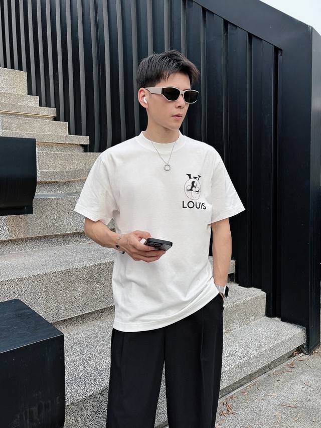 lv 2025 Spring And Summer New Men's And Women's Short-Sleeved T-Shirts, Custo
