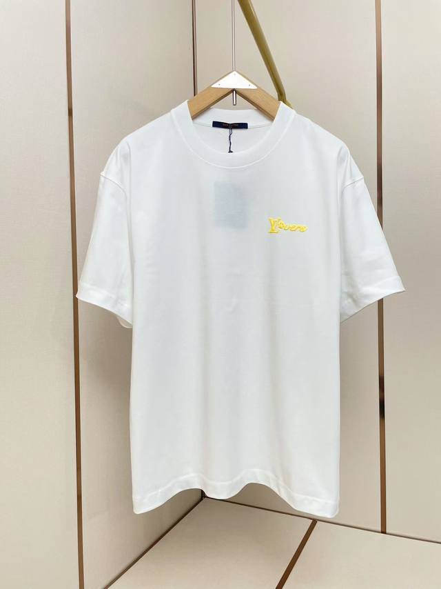 lv2025 New Foam Letter T-Shirt Three-Dimensional Foaming Process Full Of Thre