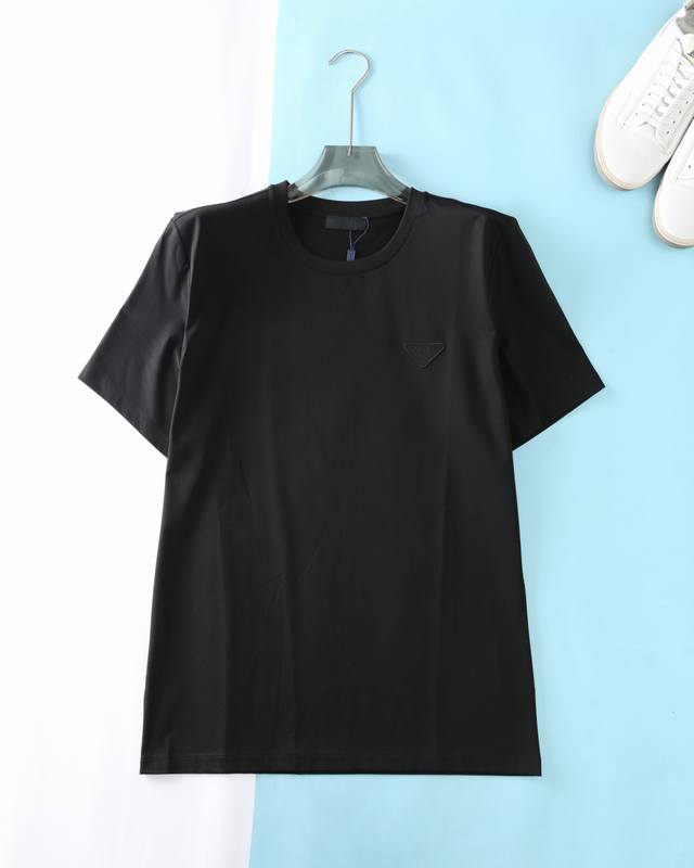 pa*25Ss Spring And Summer New High-Count Double Mercerized Cotton Round Neck