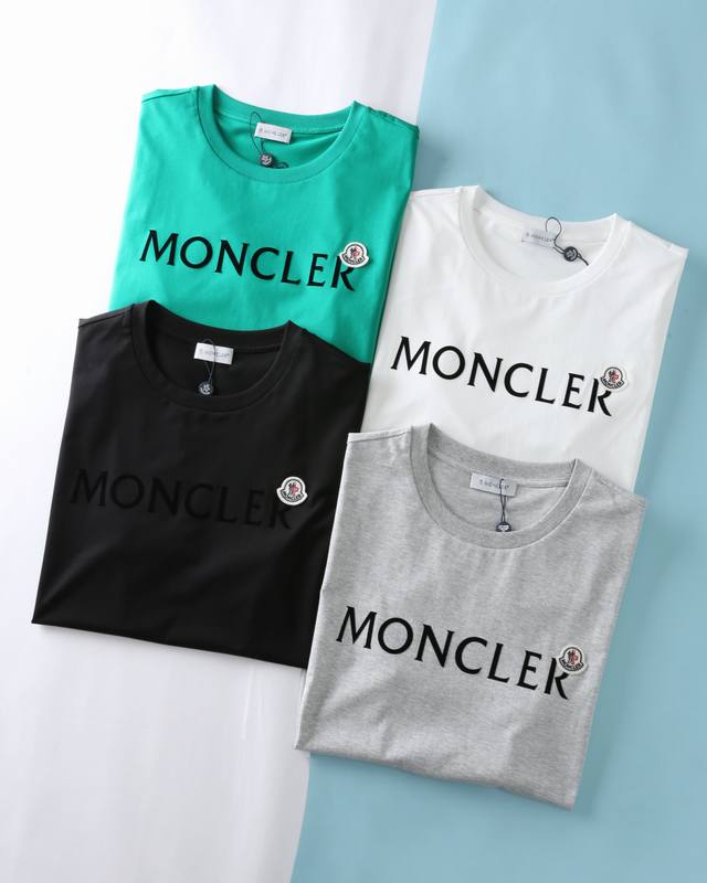 mon*Button 25Ss New Summer High-Count Mercerized Cotton Basic Round Neck Shor