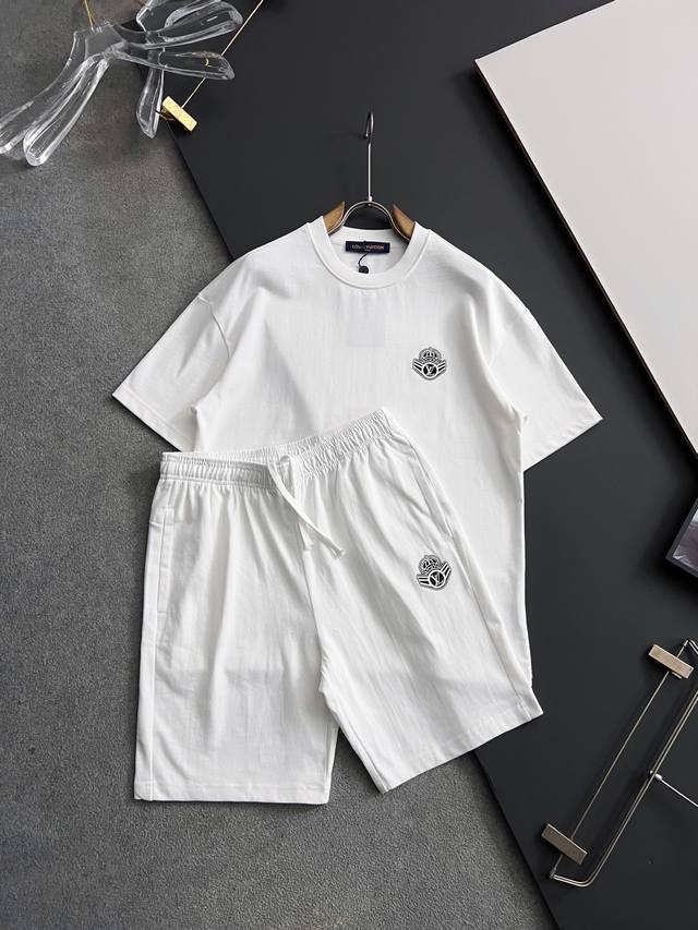 Suit 1V 2025 Spring And Summer New Unisex Short-Sleeved T-Shirt With Logo Embroi