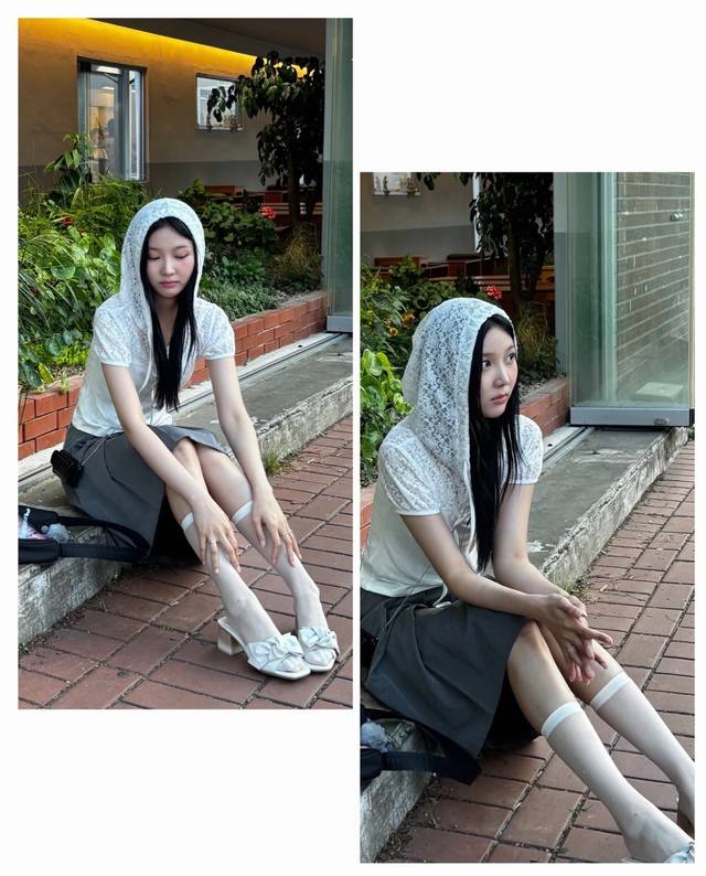 70771# Lace Hoodie New 25Ss New Niche Design Korean Women's Wear Ceiling Pure