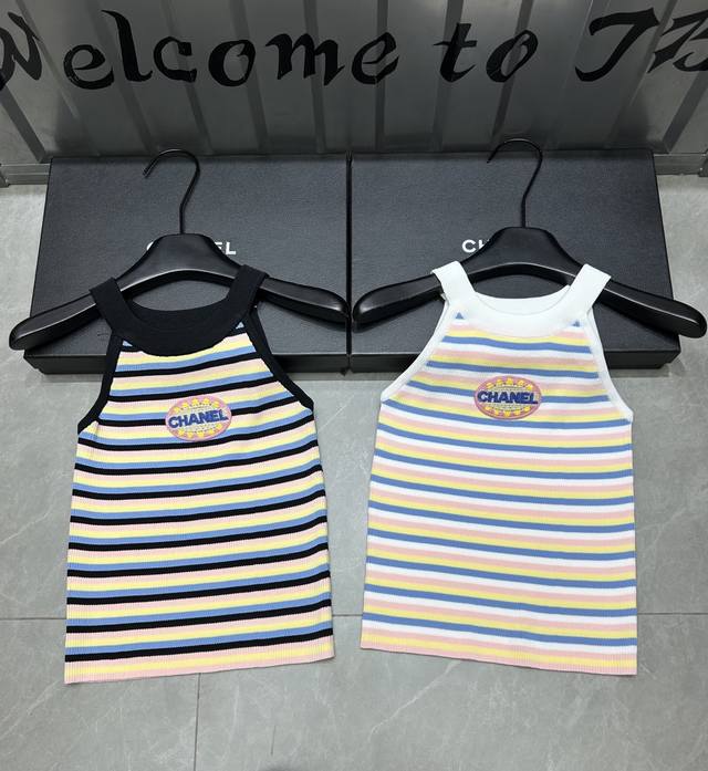 New Product Online Style Number: 28893# #Xiangxiang Badge Letter Striped Halter