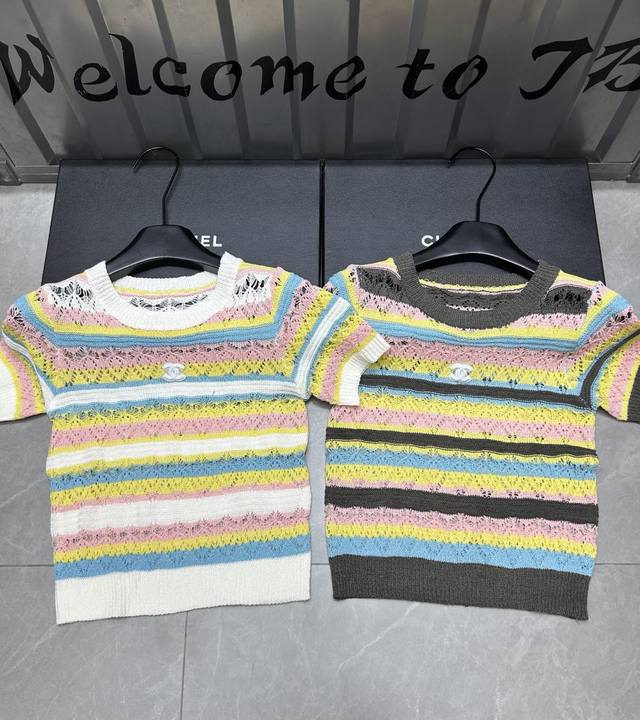 New Product Online Style Number: 28892# #Xiangxiang Contrast Color Striped Hollo