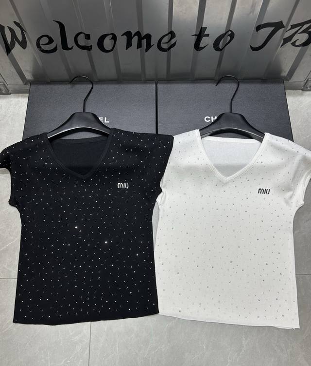 New Product Online Style Number: 28889# #Niu Hot Diamond Short-Sleeved Real Pict