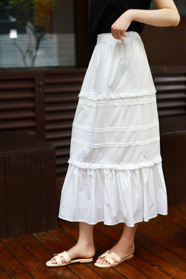 Hot New Item French Pleated Layered Lace Skirt Age-Reducing And Versatile Casual
