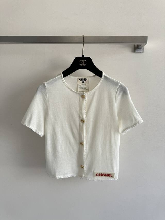 cc* Medieval Style Short-Sleeved Round-Neck Cardigan Imported Fabric Is Light