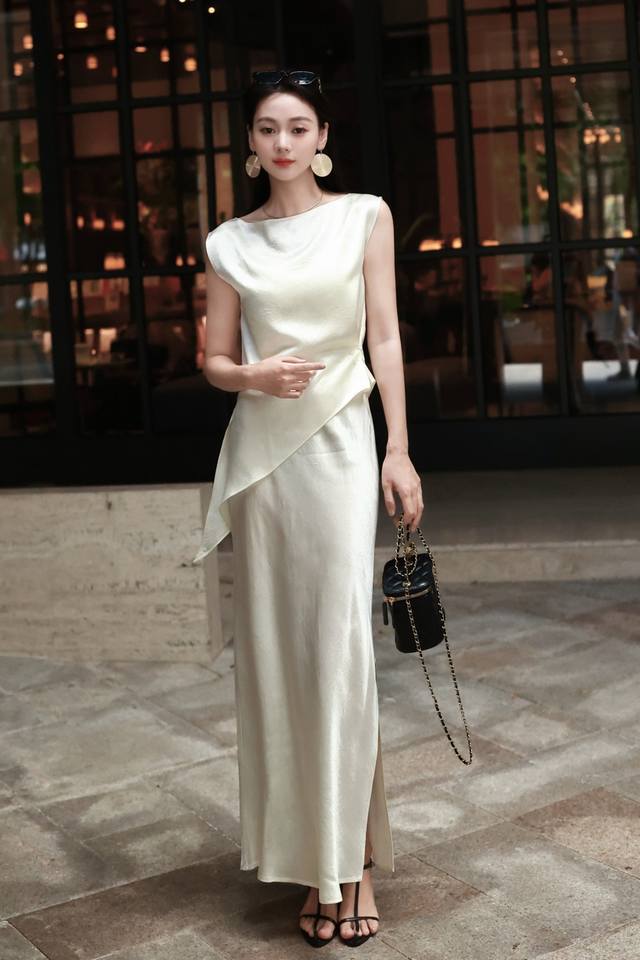 Suit Hot Style Recommendation Hot Style All-Match Acetate Pleated Top Acetate Lo