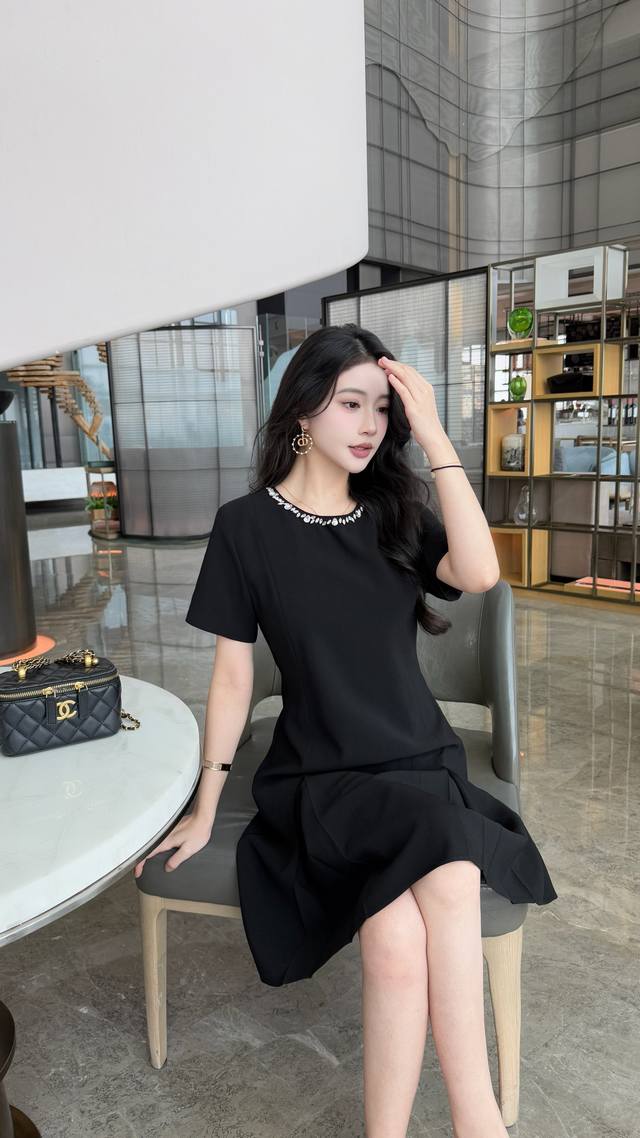 Dress New Arrival, Niche Design, Simple A-Line Style, Khaki Black Smlxlxx L Fabr