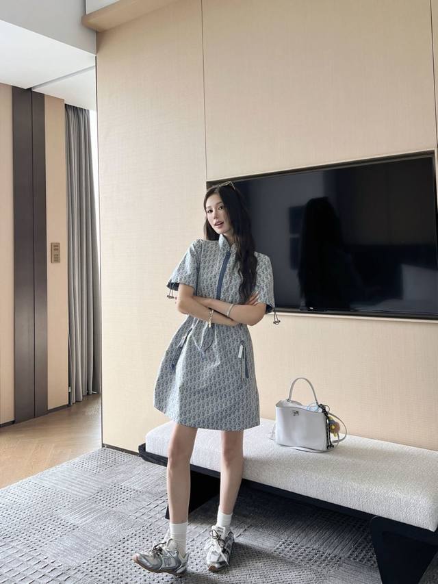 Highly Recommend Dio*2025 Spring And Summer New Zipper Short-Sleeved Dress Serie