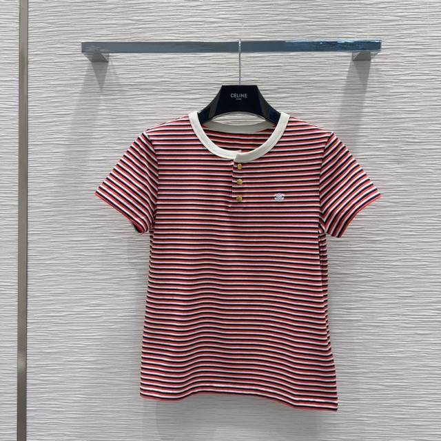 celin*2025Ss New Striped Top Is Full Of Fashion And High-End Feeling. It Has