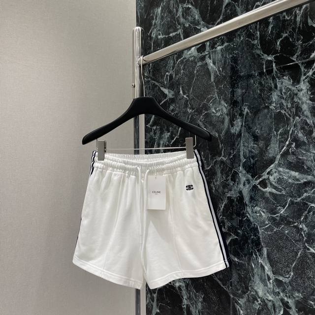 ce 25 Summer New Arc De Triomphe Embroidered Shorts Elastic Waist Design Is M