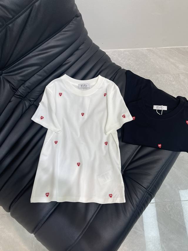 play*25 Spring And Summer New Style Full Body Small Love Embroidery Short-Sle