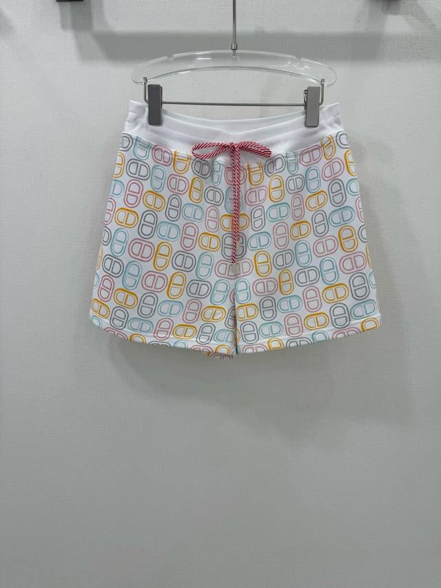 herme*25 New Sports Casual Shorts Chaine D Ancre Series Pig Nose Print Jersey