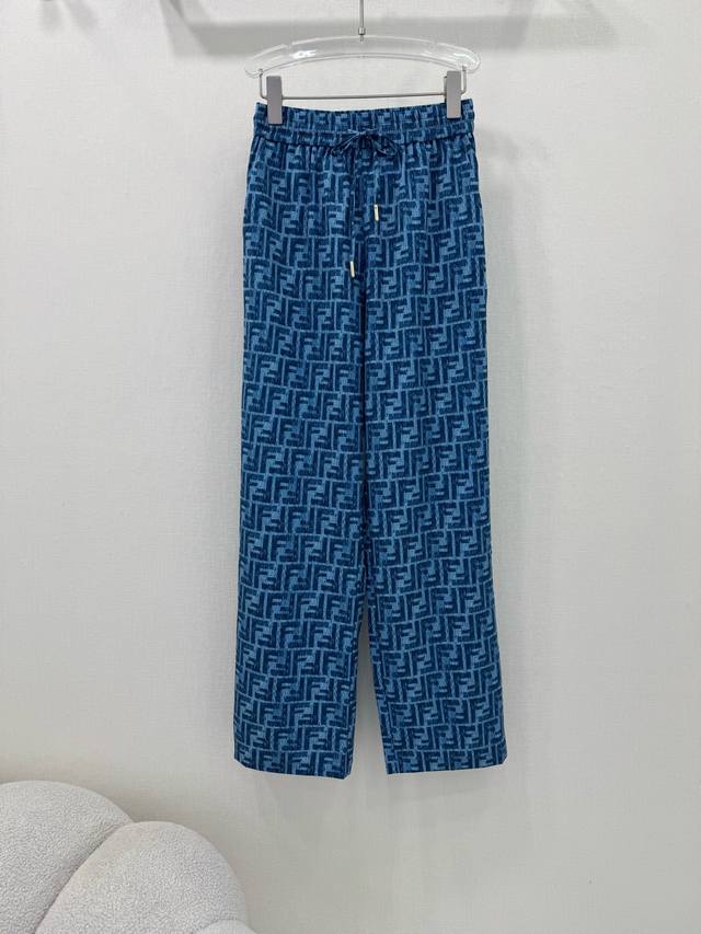 fend*25 New Style Wide-Leg Trousers With Double F Prints All Over The Body. S