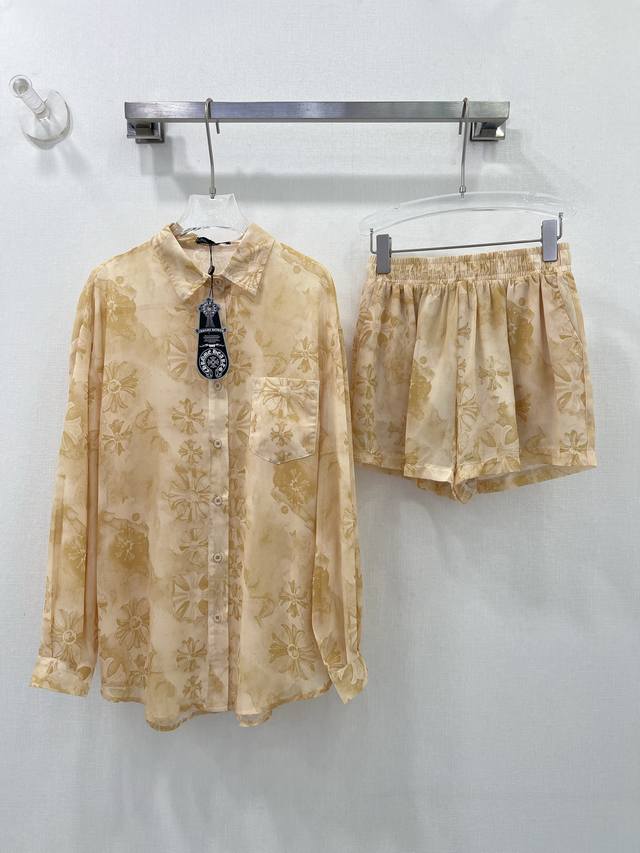 30 New Sun Protection Suit, A Combination Of Thin Jacket And Shorts, Floral P