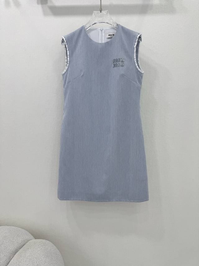 miumi*25 Summer New Style Full Vest Dress Classic Slightly Waist H-Shaped Mac