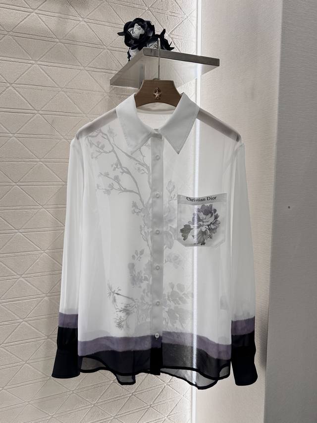 dio*2025 New Arrivals Reactive Print Long-Sleeved Contrasting Shirt Customize