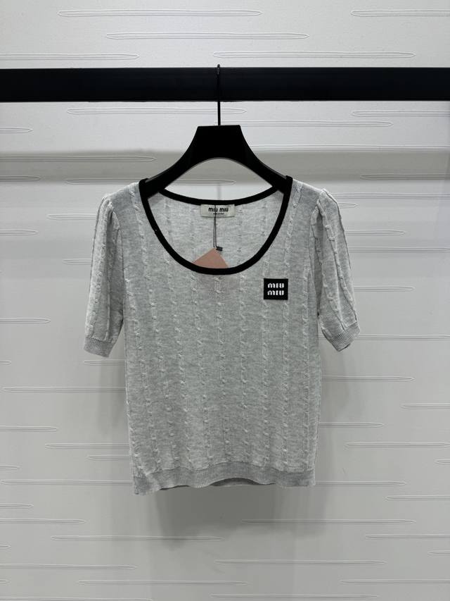 New Original High-End Quality Miumi*2025 Spring And Summer Latest Series U-Neck