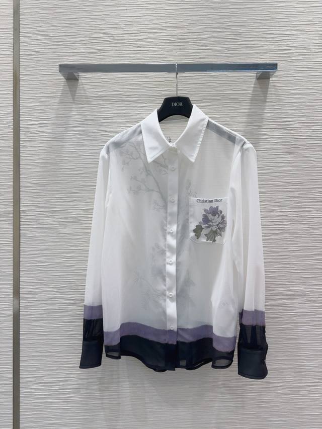 christian Dio*2025Ss New Shirt Slightly Transparent Looming Fashionable And C