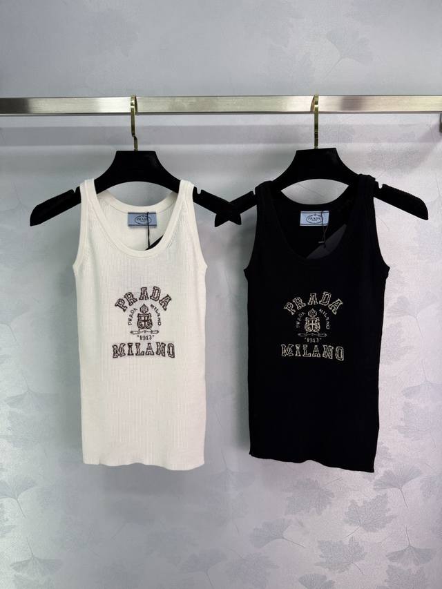 prad* 2025 Spring And Summer Latest Series Knitted Vest Custom Made Yb Wool Y