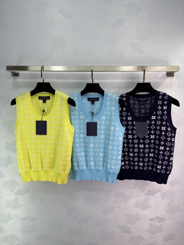 louis Vui*Ton 2025 Spring And Summer Latest Series Letter Logo Knitted Vest C