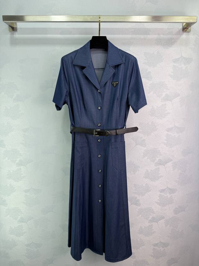 prad *2025Ss New Denim Dress Positioning Active Fermentation Washing Eye-Catc