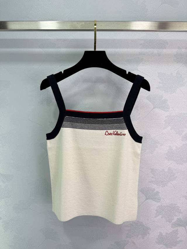 valentin*2025 Spring And Summer Latest Series Striped Contrast Knitted Camiso