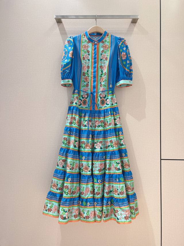 alemai*S New Palace Style Fashion Flower Dress Fashion Small Stand Collar Pos