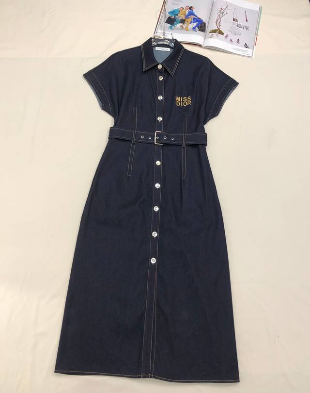 4Io* 25Ss New Square Collar Short-Sleeved Dress With Mother-And-Child Embroid