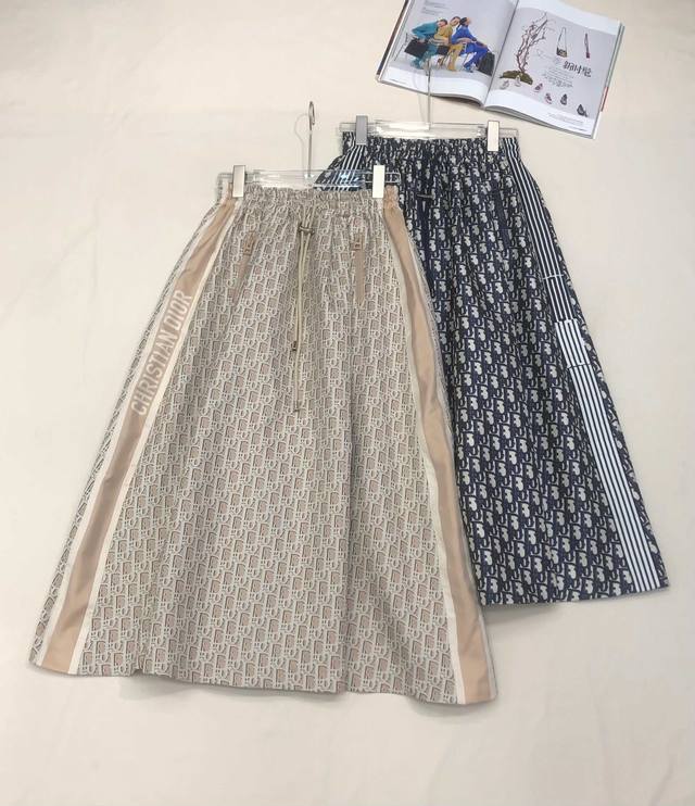 4Io* 25Ss New Style Large Hem Skirt Classic Jacquard Fabric Elastic Waistband
