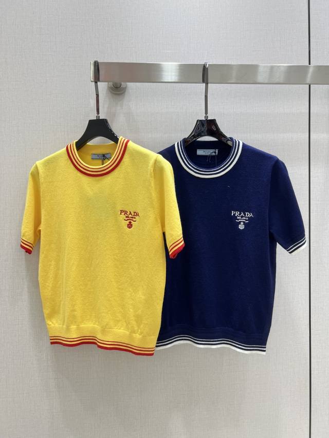 Strongly Recommends Pra*2025 Spring And Summer New Classic Patchwork Sweater 100