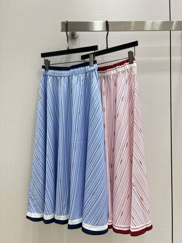 Highly Recommend Guc*2025 Spring And Summer New Style Pocket Striped Long Skirt,