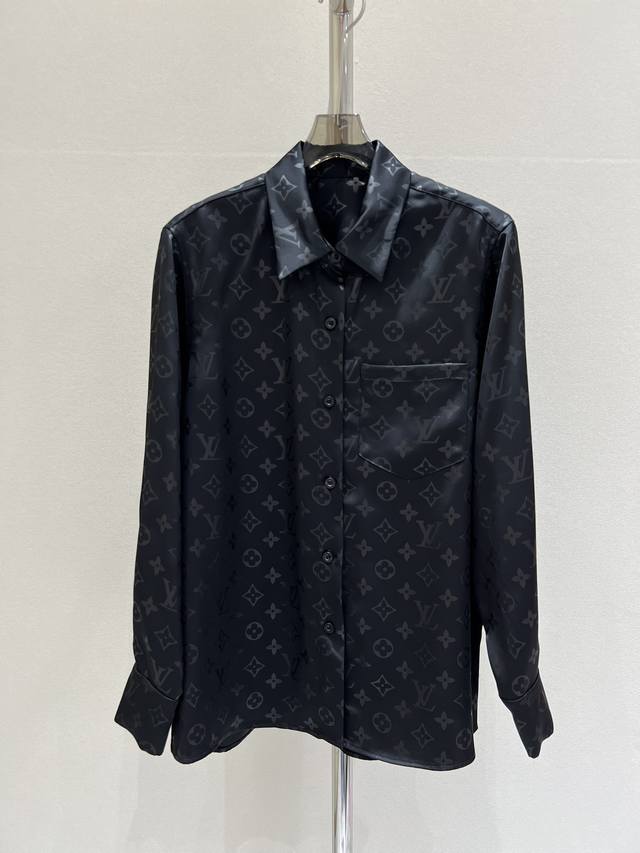 Highly Recommended Lv*2025 Early Spring New Twill Silk Printed Shirt Customized