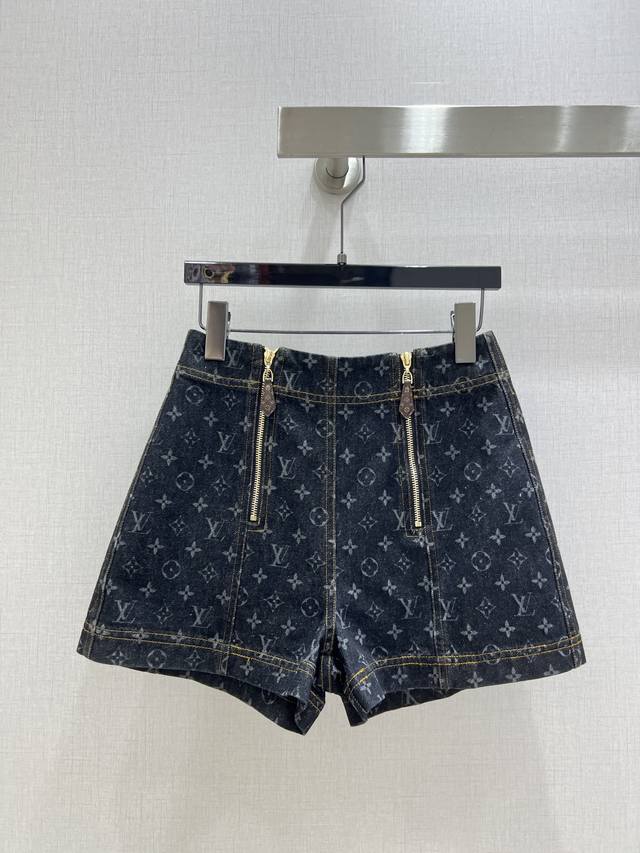 Highly Recommended Lv*2025 Spring And Summer New Style Denim Double Zipper Short