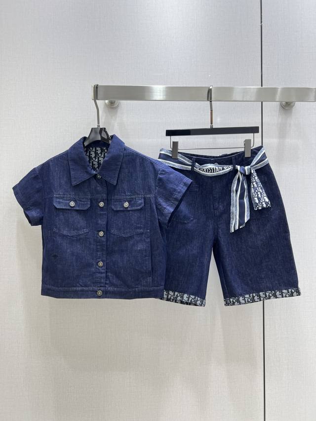 Highly Recommend Dio*2025 Spring And Summer New Denim Shorts Scarf Suit High Ver