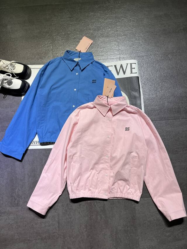 miumi* 25Ss Spring And Summer New Intellectual Shirt-Style Jacket Silhouette