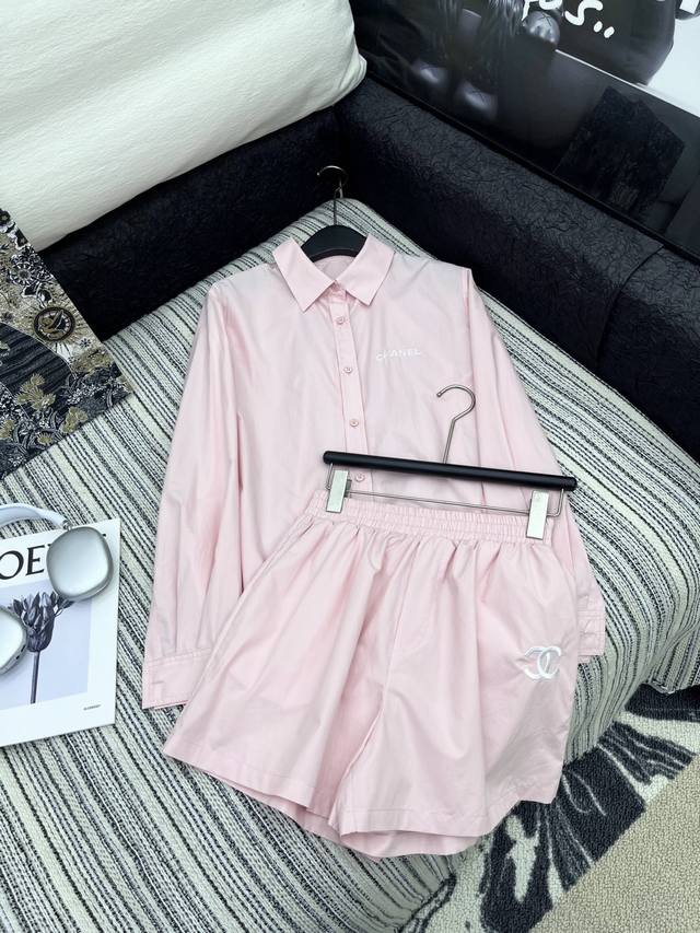 Summer Atmosphere Is Full Of Chane* Chanel Style Embroidered Lapel Shirt + Elast