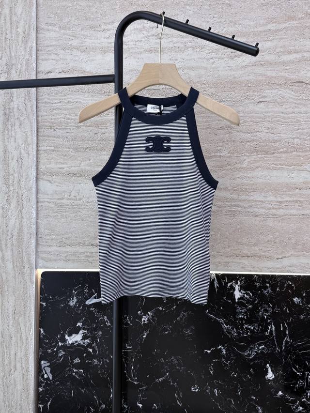 qg101# New T-Shirt Celine Striped Latest Suspender T-Shirt Sml