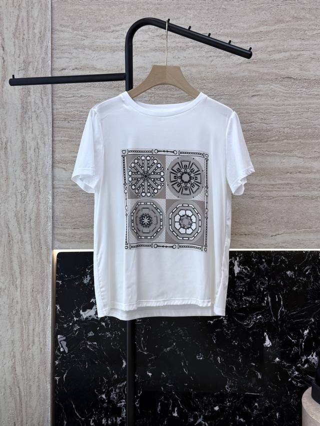 ad034#Silk T-Shirt Special Customized 89% Silk Printed Short Sleeve T-Shirt M