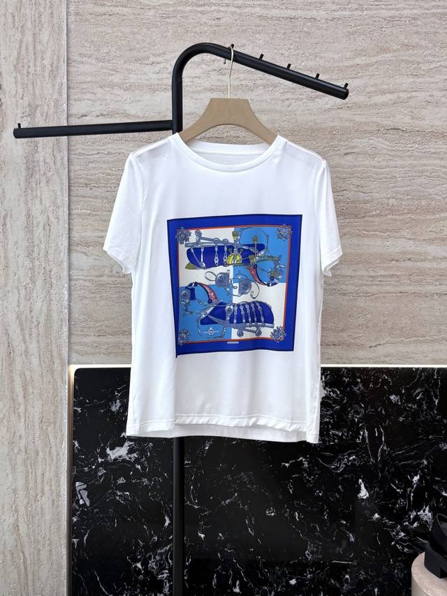 ad027#Silk T-Shirt Special Customized 89% Silk Printed Short Sleeve T-Shirt M