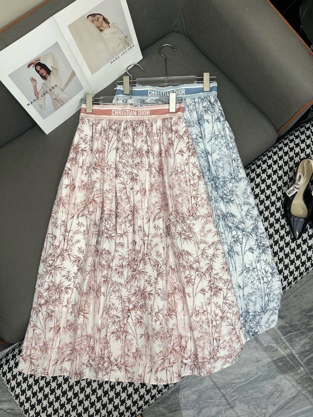 dio* 25Ss New Style Letter Waist Skirt Pattern Printing Fabric Decoration Fin