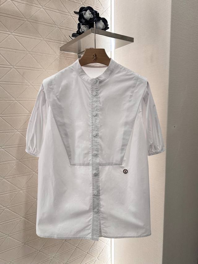 louisvuitto*2025 New Arrivals Round Neck Puff Sleeve Shirt Customized Yb Twil