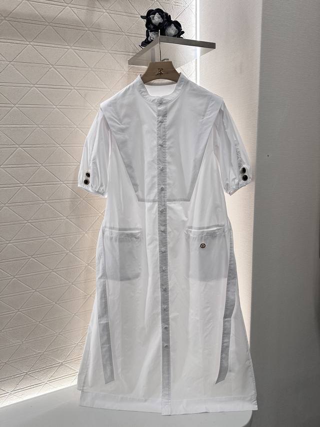 louisvuitto*2025 New Arrivals Round Collar Button Belt Dress Customized Yb Tw