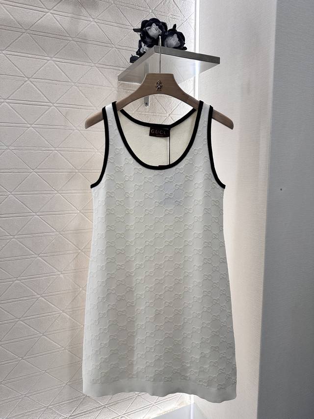 gucc*2025 New Arrivals Jacquard Knitted Vest Dress Customized Yb Cotton Yarn