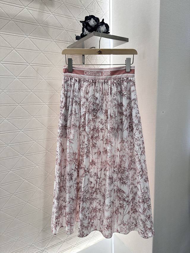 dio*2025 New Arrivals Ribbon Print High Waist Skirt Customized Yb Imported Tw