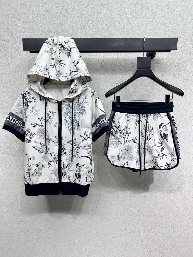 d Home Printed Short-Sleeved Hooded Casual Suit High-End And Full Of Atmosphe