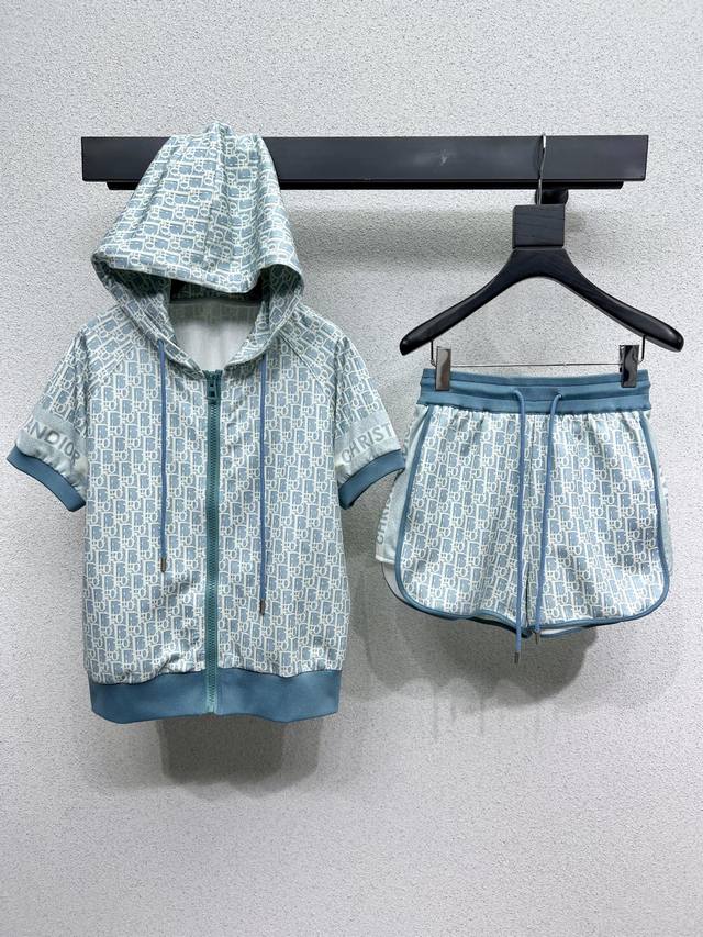 d Old Flower Short-Sleeved Hooded Casual Suit, High-End And Full Of Atmospher