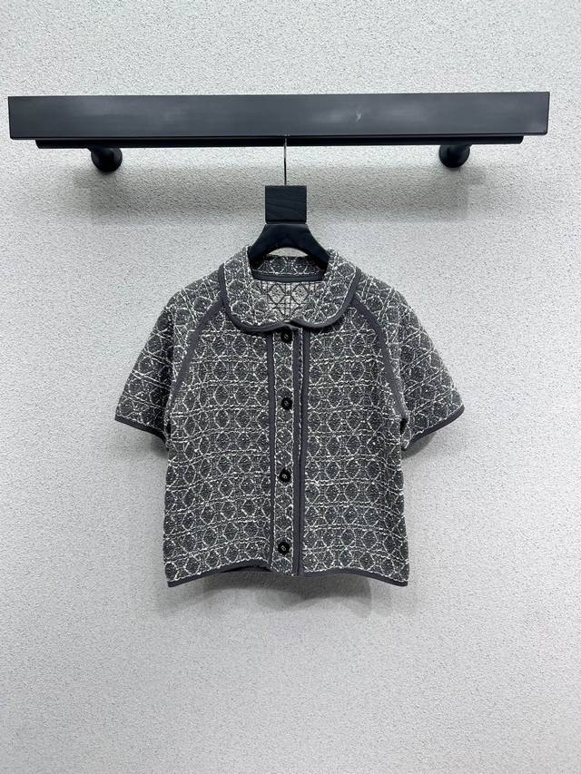 d Home Diamond Knitted Short Sleeve Cardigan Jacket High-End Italian Imported