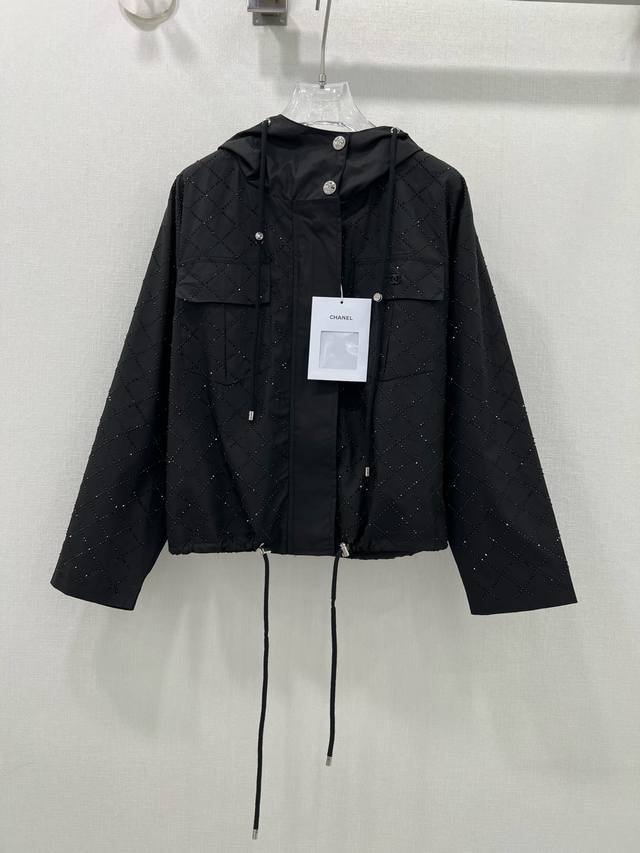 chane*25 New Style Hooded Zipper Jacket With Classic British Style Pattern. H